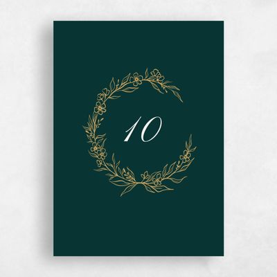Dark Emerald, Green Wedding Table Number - Goundry