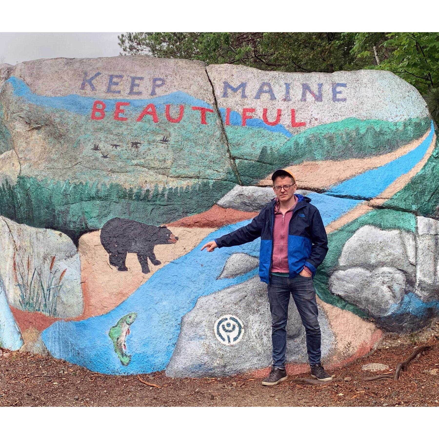we hiked katahdin! here's tom and a bear
