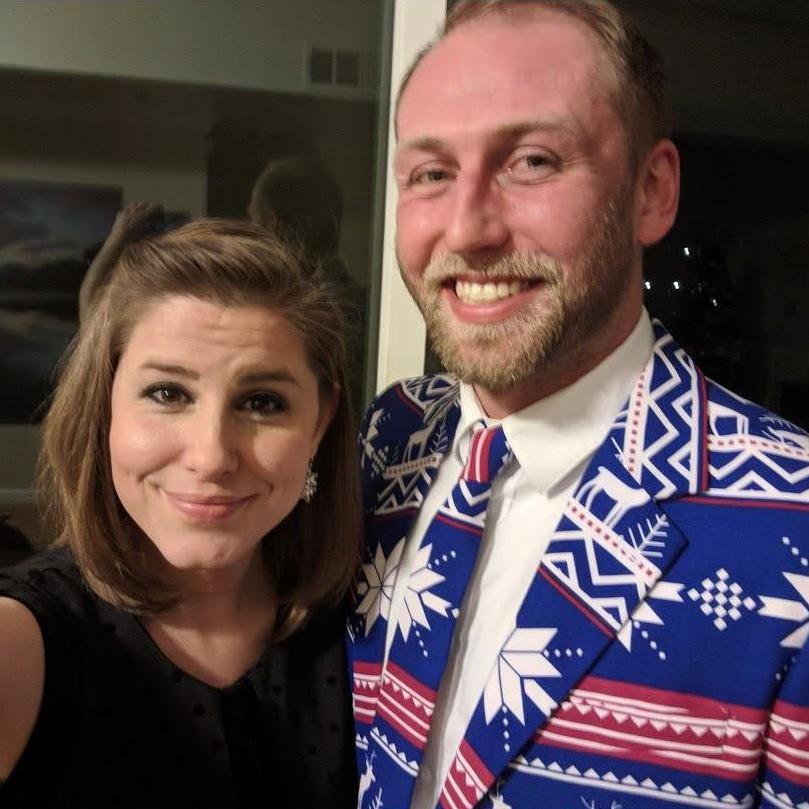 Facebook holiday party. Oh, and Josh's snazzy suit.