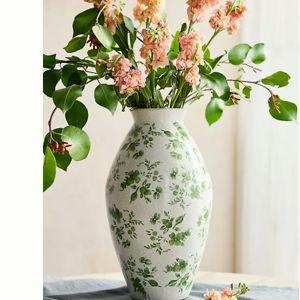 Anthropologie - Green Chinoiserie Vase, Large