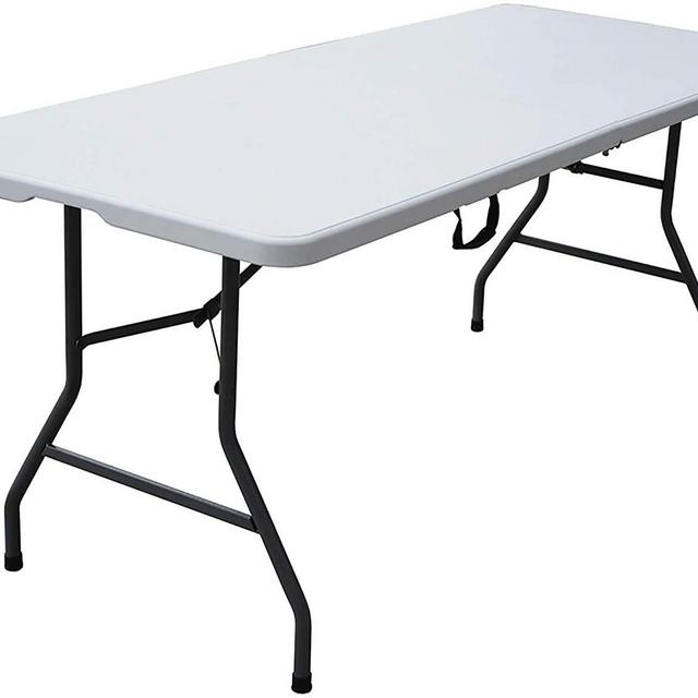 6 Foot Centerfold Folding Table, White