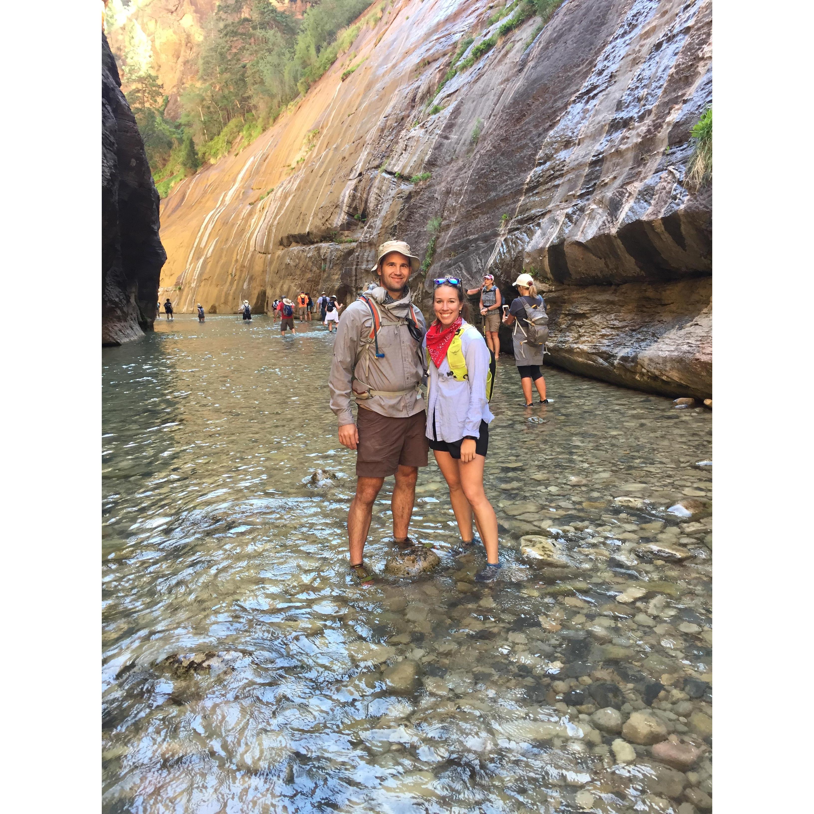 In the Narrows at Zion National Park