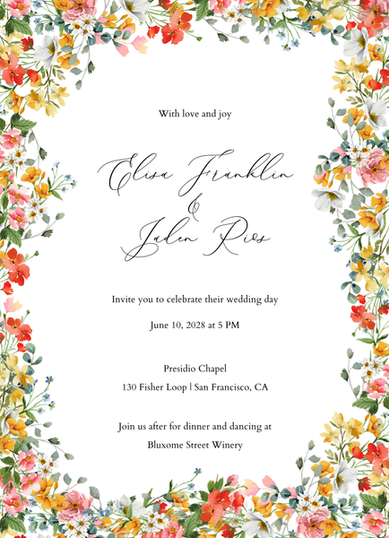 Pourpier Portrait | White | Zola Wedding Invitations