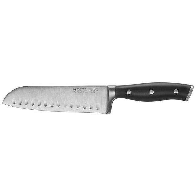 Henckels Forged Accent 7-inch Hollow Edge Santoku Knife, Black