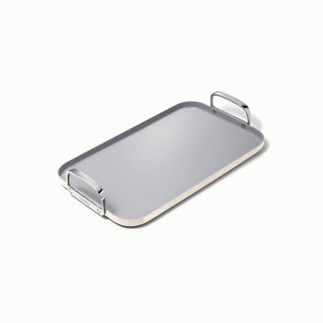 Caraway Home 11.73" Nonstick Square Double Burner Crepe Pan Cream