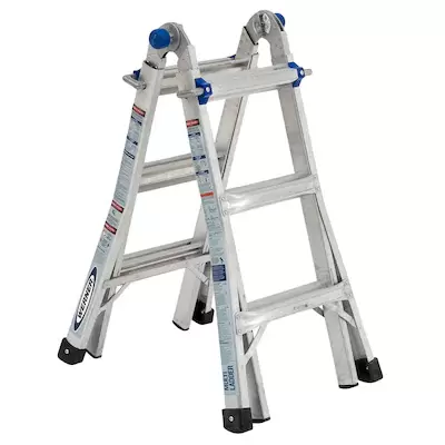 Werner Aluminum 14-ft Reach Telescoping Multi-Position Ladder