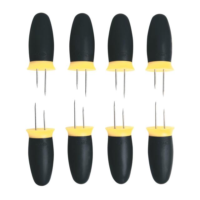 OXO Good Grips Stainless Steel Non Slip Corn Holders, Set of 8 - Yellow
