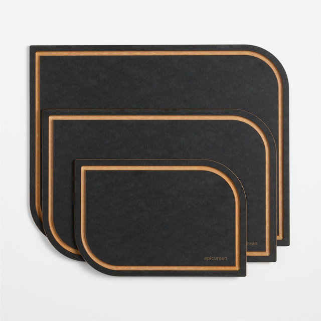Epicurean Black Paper Composite Geo Cutting Board, Set of 3