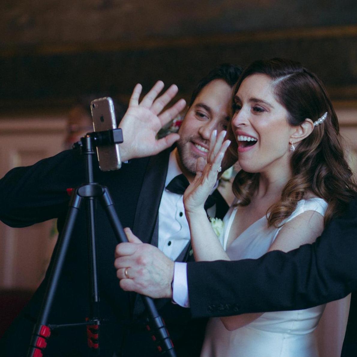 A picture from our civil wedding: February 27, 2021. Due to the pandemic, Tara's family & friends were only able to tune in via Zoom which is why we can't wait to celebrate with them on July 9, 2022!