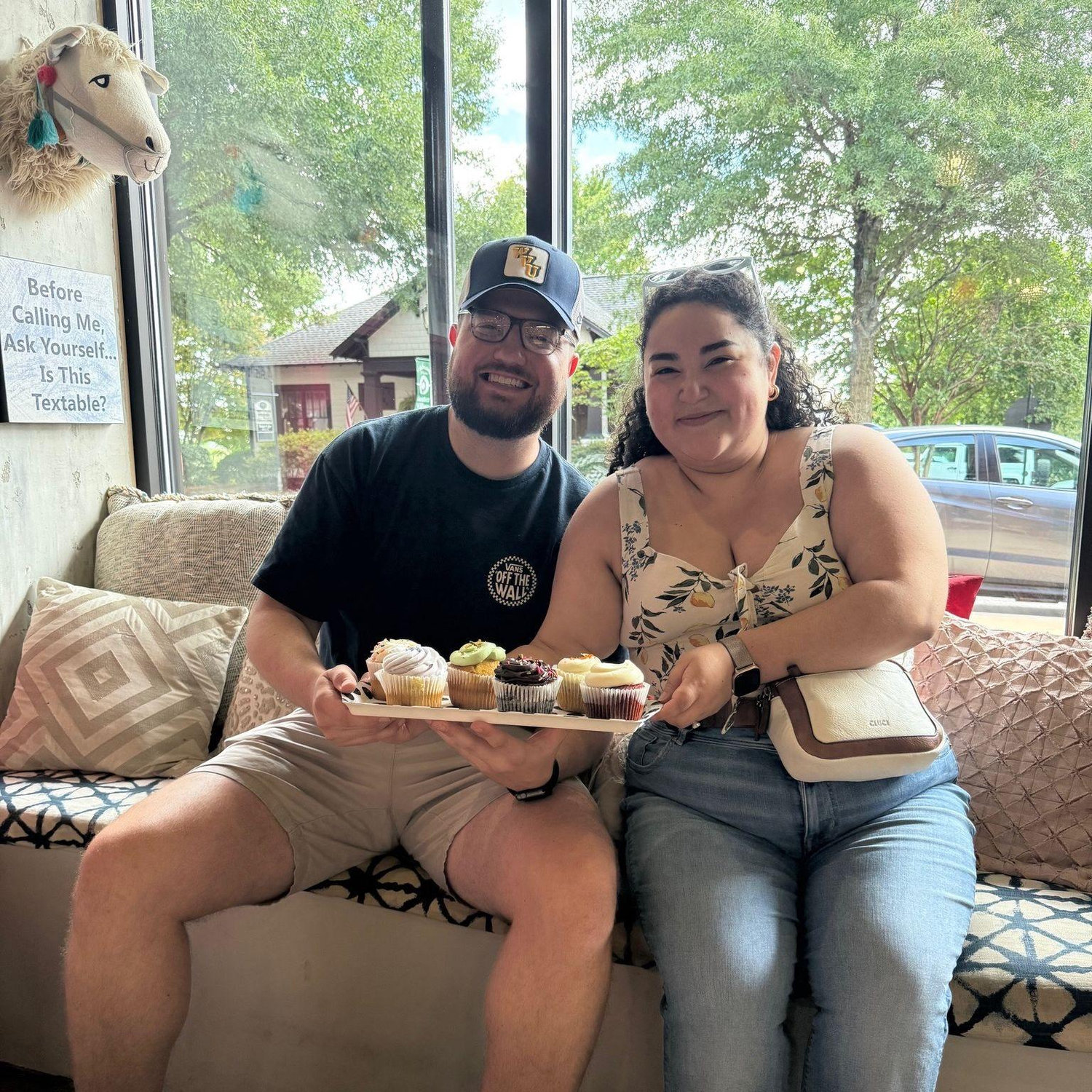 Our first wedding cake tasting! Which turned out to be our new favorite cake spot and our wedding cake shop!