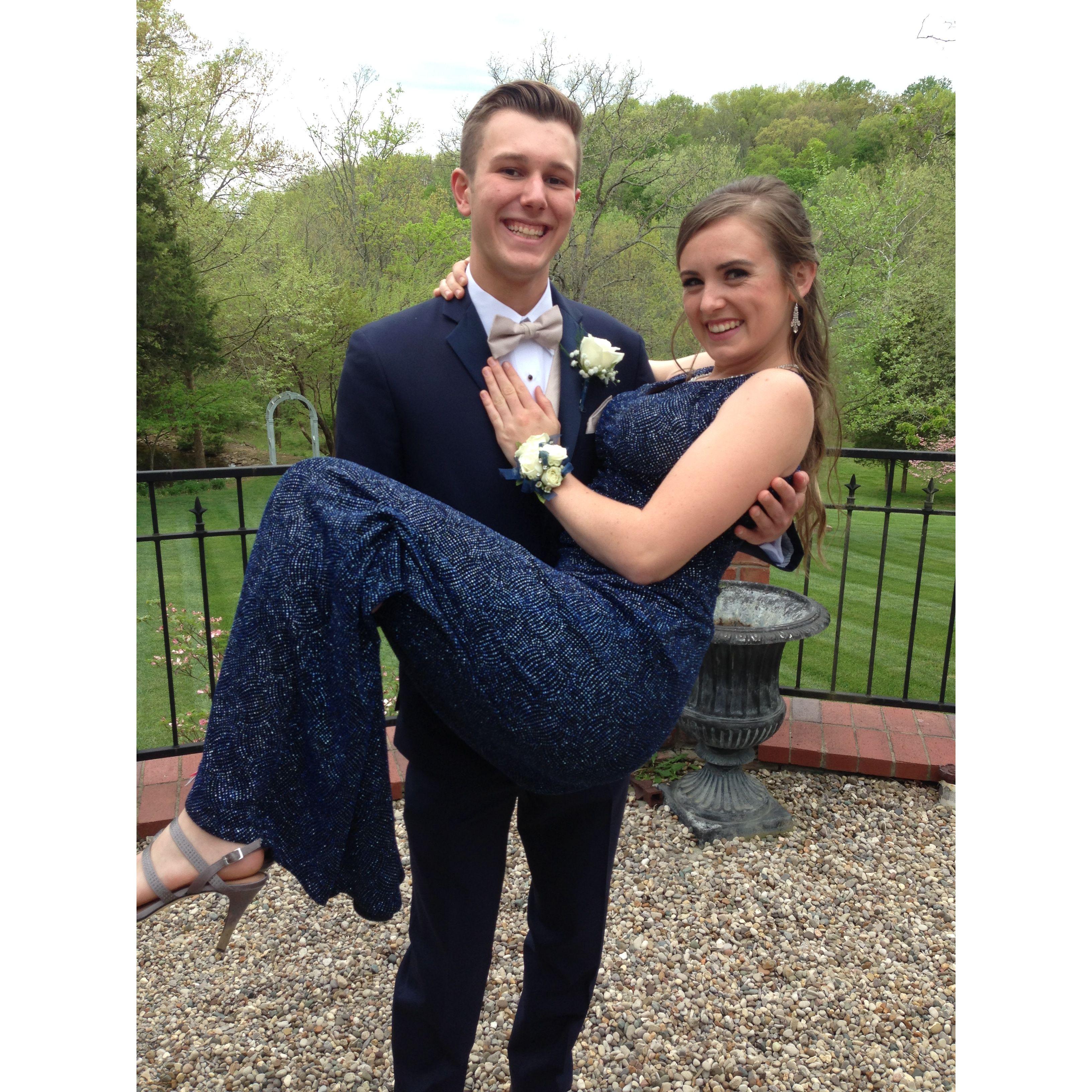 Kate and Cameron before going to Cameron's senior prom.