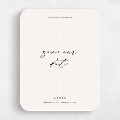 Beige Rounded Wedding Save the Date - Beaulieu Portrait
