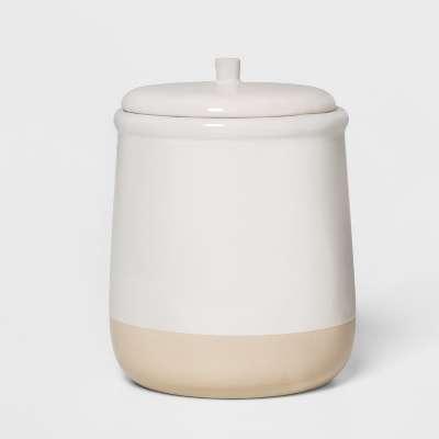 6.2" x 5" Stoneware Lidded Jar Cream - Threshold™