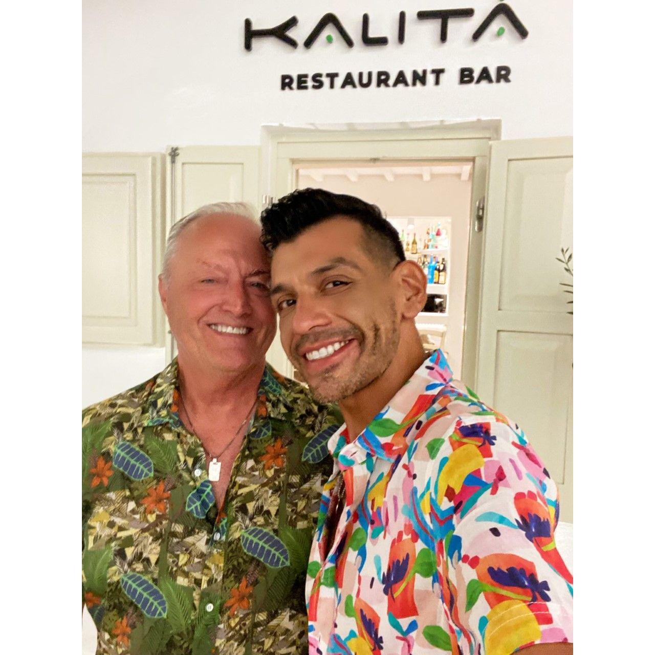 In front of our favorite restaurant Kalita (Mykonos, Greece. 2022)