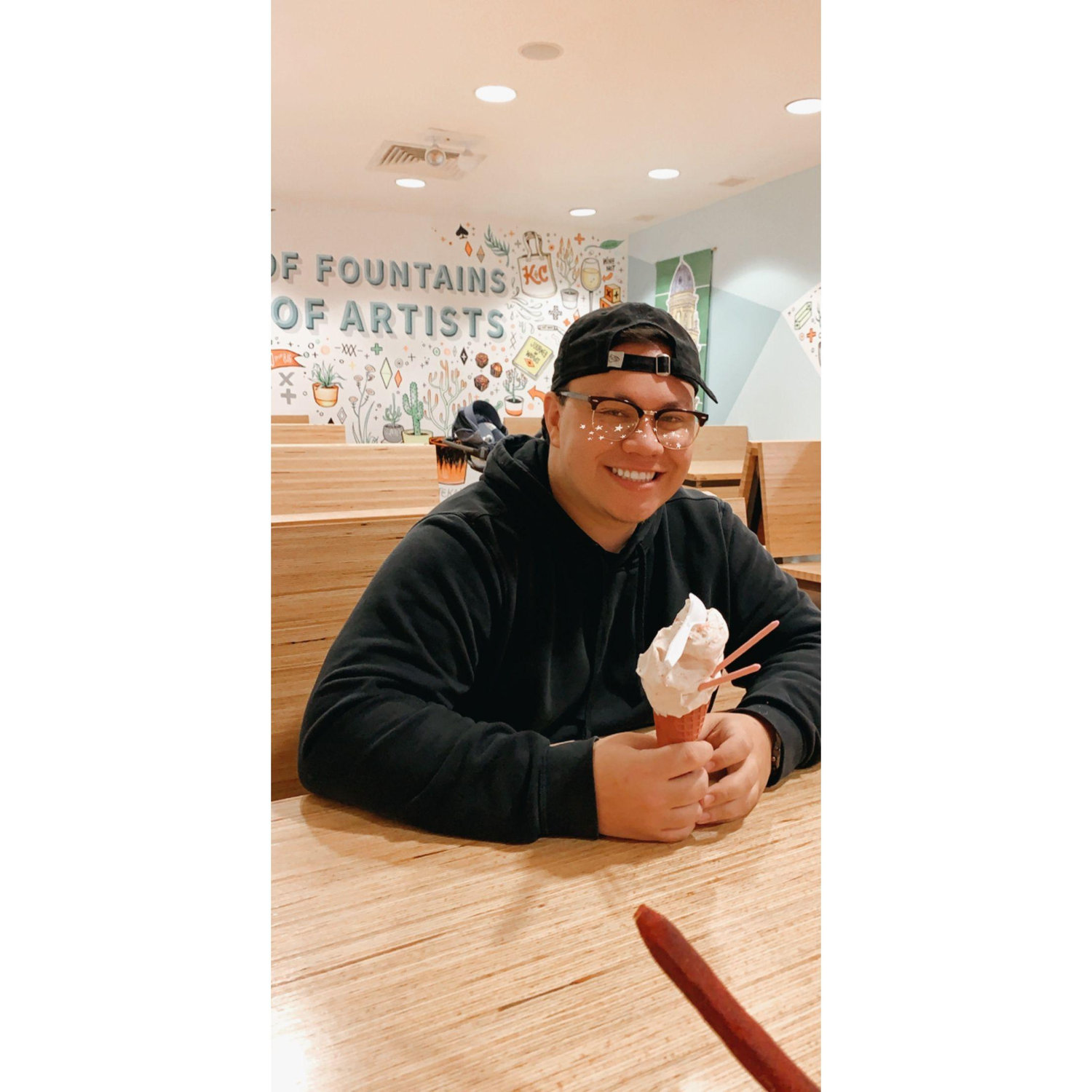 On our first Valentine's Day Date at Ice Cream Bae