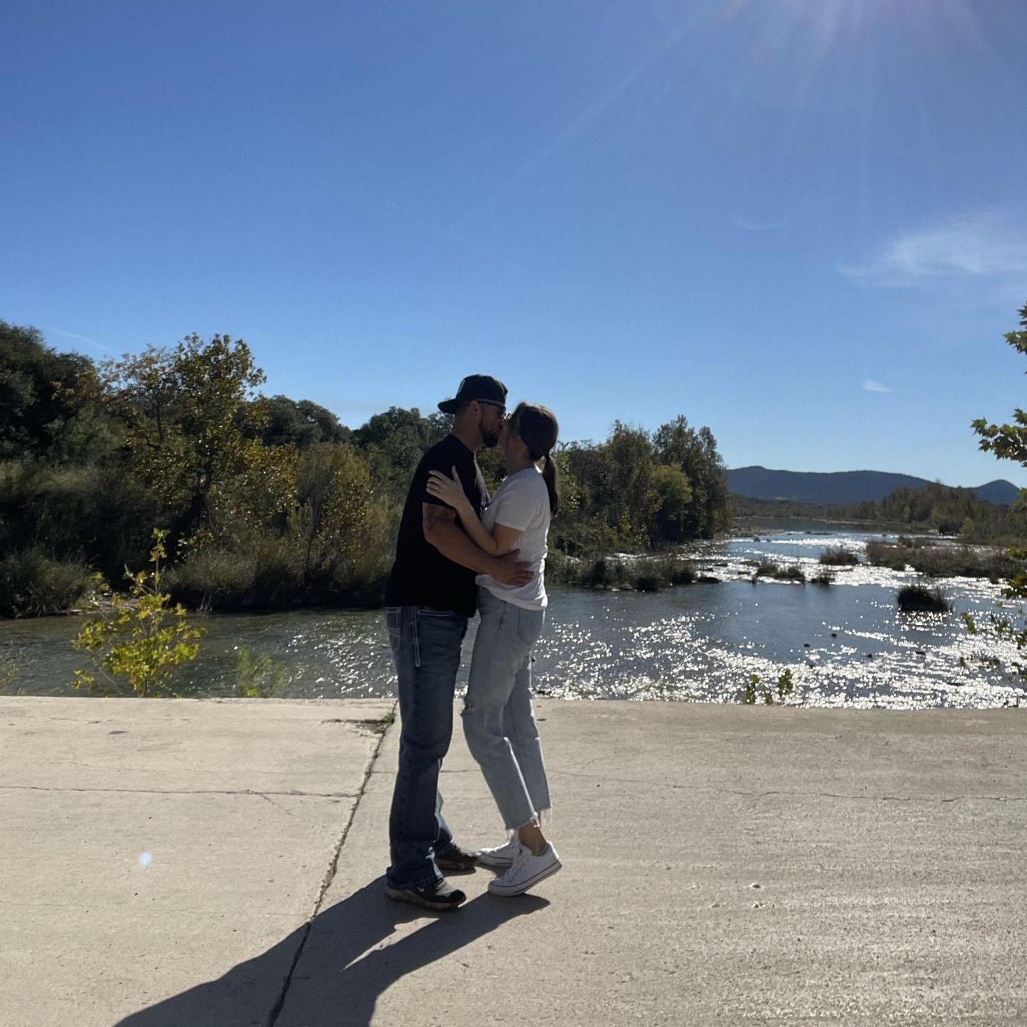 The first time Jon took Audrey to his hometown, Camp Wood, Texas.