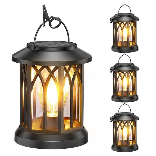 WdtPro Solar Lanterns Outdoor Hanging 4 Pack, Upgraded Bright Solar Lantern Lights Outdoor Waterproof, Solar Powered Lantern Over 12Hrs Solar Lights for Outside Garden Yard Patio Decor (Warm Light)