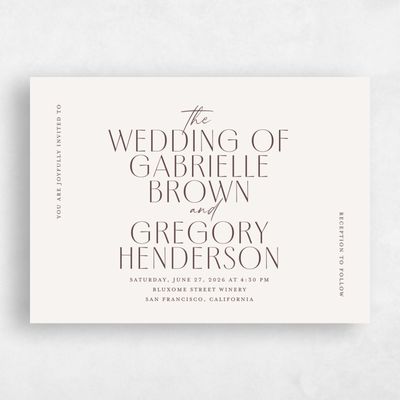 Light Oatmeal, Beige Wedding Invitation - Brooklyn Landscape