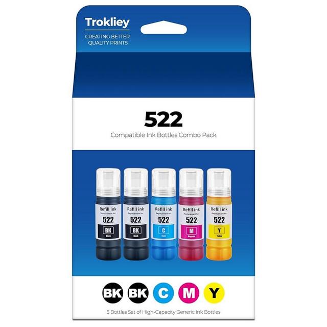 522 Ink Refill Bottles ET-2800 ET-4800 ET-2400 ET-2803 Ink Refill Replacement for Epson 522 Ink Refill Bottles Compatible for Ecotank for ET-2720 ET-4700 ET-4810 ET-2840 Printer (Not Subli Ink)