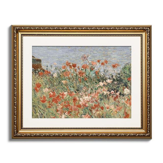 ARPEOTCY Vintage Gold Framed Wall Art, Retro Garden Shoals Sea Sky, Canvas Prints Artwork with Antique Frame, Victorian Wall Paintings Decor for Living Room Gallery, 13x16 inch