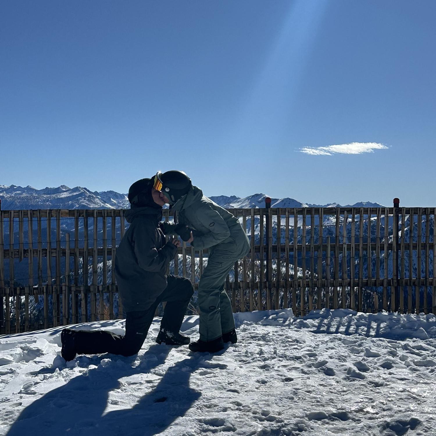 Proposal at the top of J7 on June Mountain!