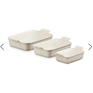 Heritage 3-Piece Rectangular Baking Dish Set-Brioche