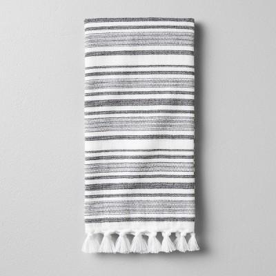 Hand Towel Engineered Stripe - True White / Ebony - Hearth & Hand™ with Magnolia