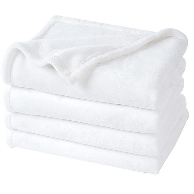 PHF Ultra Soft Fleece Blanket King Size, No Shed No Pilling Luxury Plush Cozy 300GSM Lightweight Blanket for Bed, Couch, Chair, Sofa Suitable for All Season, 108" x 90", White