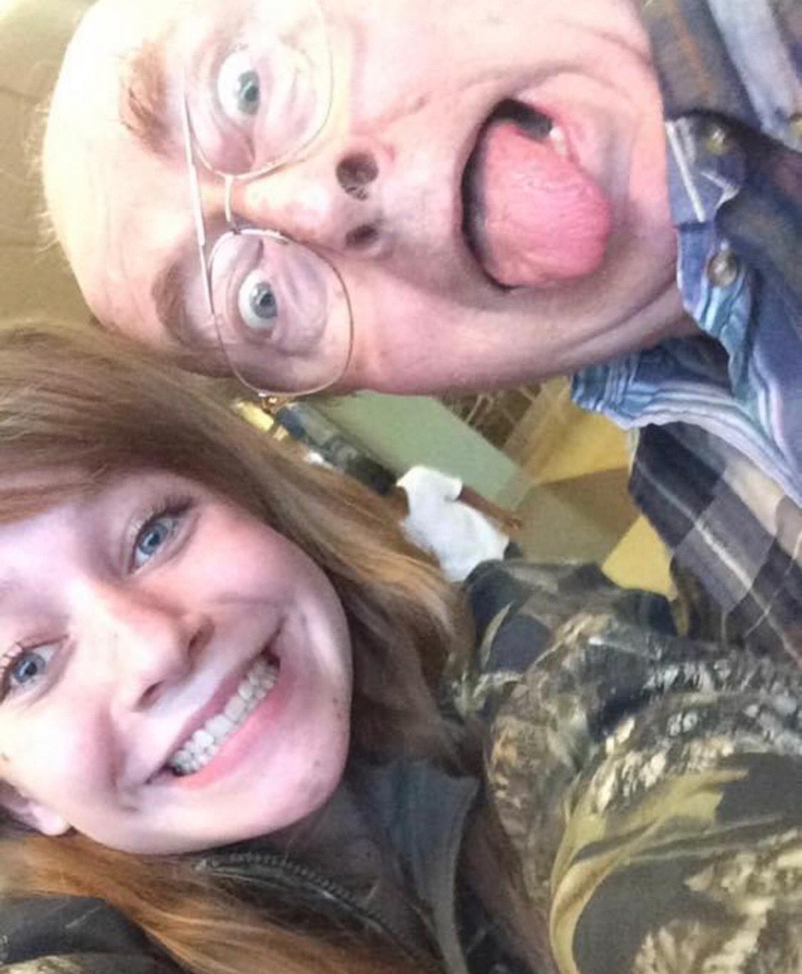 Grandpa's favorite picture of the two, "Because it shows how goofy we both are!"