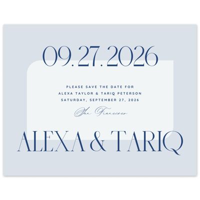 Blue Whisper Wedding Digital Save the Date - Seibel Landscape