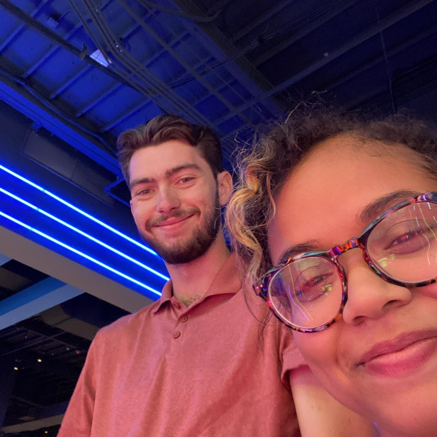 Playing in an arcade together