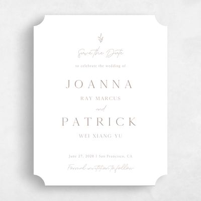 White Ticket Wedding Save the Date - Sivas Portrait