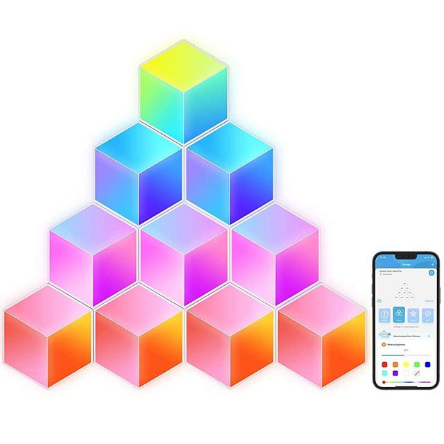 Govee Glide Hexa Pro Light Panels, RGBIC 3D Hexagon Wall Lights, Wi-Fi LED Creation Light with Music Sync, Works with Alexa Google Assistant for Living Room, Bedroom, Gaming Rooms, 10 Pack