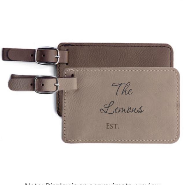 Personalized Wedding Luggage Tags Pair - Vegan Leather Wedding Bag Tags Newlyweds (Light Brown & Dark Brown)