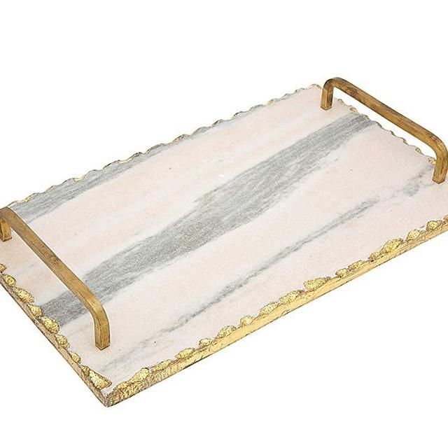 Godinger - Pink Marble Serving Board Decorative Tray for Appetizers, Desserts, Hors D'vour Dish