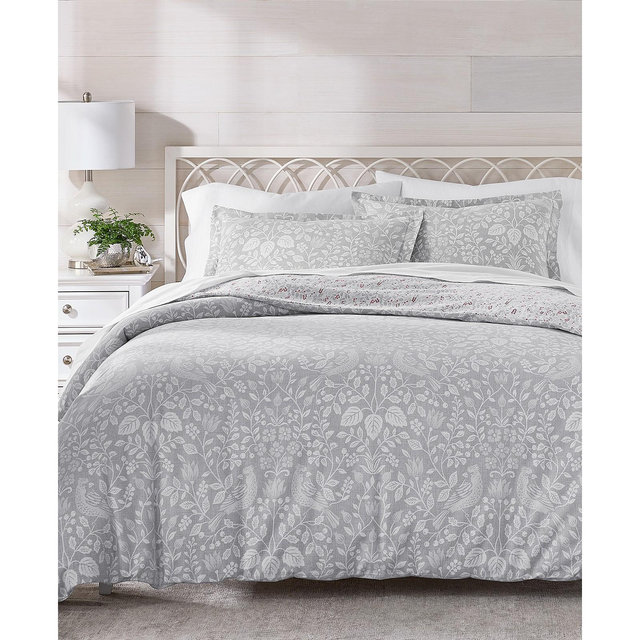 Charter Club Festive Damask Flannel 3-Pc. Comforter Set, King, Macy's Exclusive