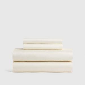 Organic Bamboo Viscose Sheet Set in Ivory- Queen Size with Flat Sheet