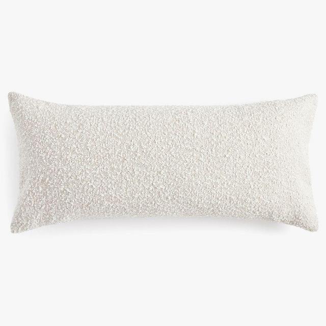 Elicia Textured Lumbar Throw Pillow, 12" X 28", Knoll Natural