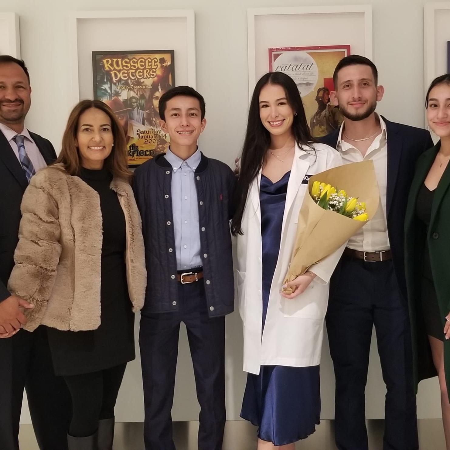 Celebrating the soon to be Dr. Betancur at her white coat ceremony!