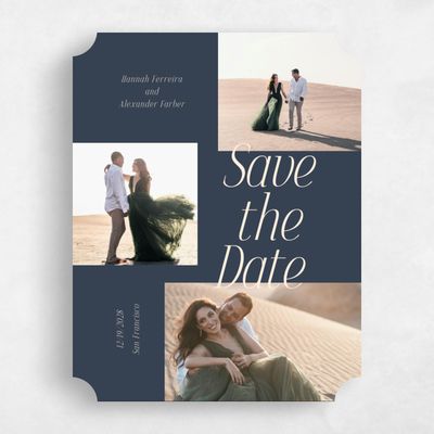 Blue Ticket Wedding Save the Date - Mycenae Multiphoto