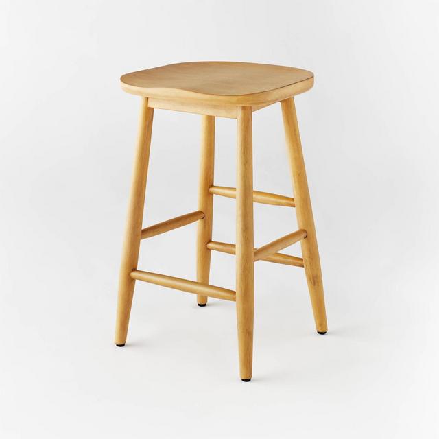 Haddonfield All Wood Backless Counter Height Barstool Natural - Threshold™ designed with Studio McGee