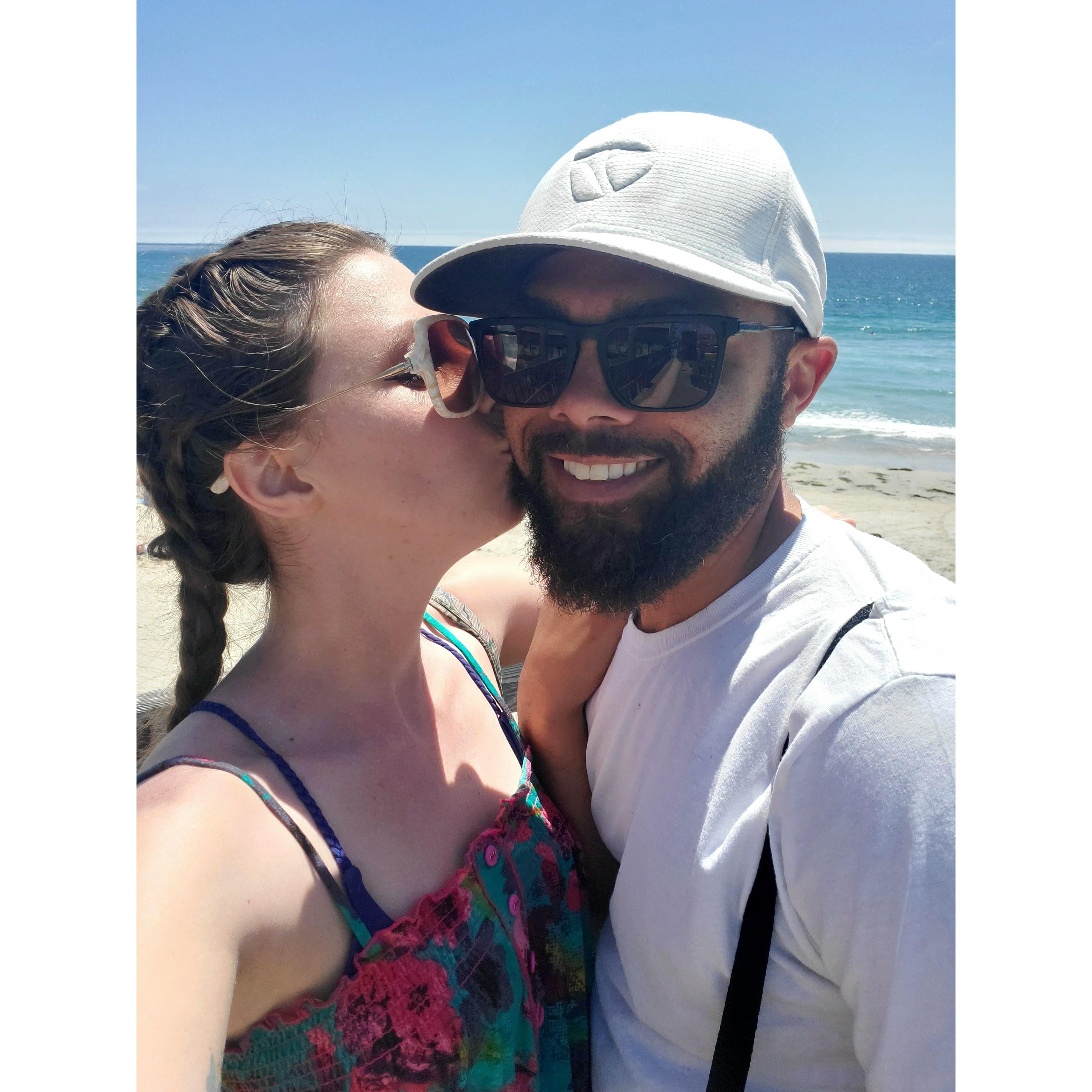 At Pacific Beach, San Diego.