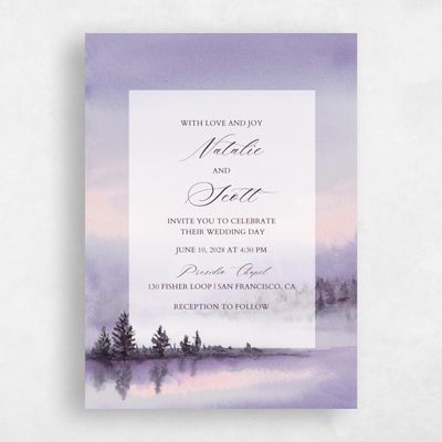Lavender, Purple Wedding Invitation - Colt Portrait