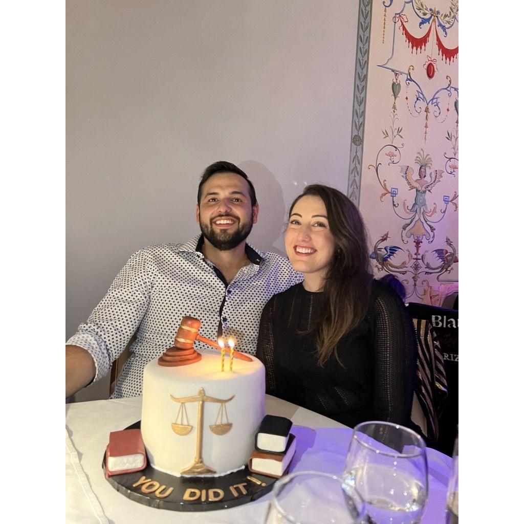 Bar passage celebration dinner.