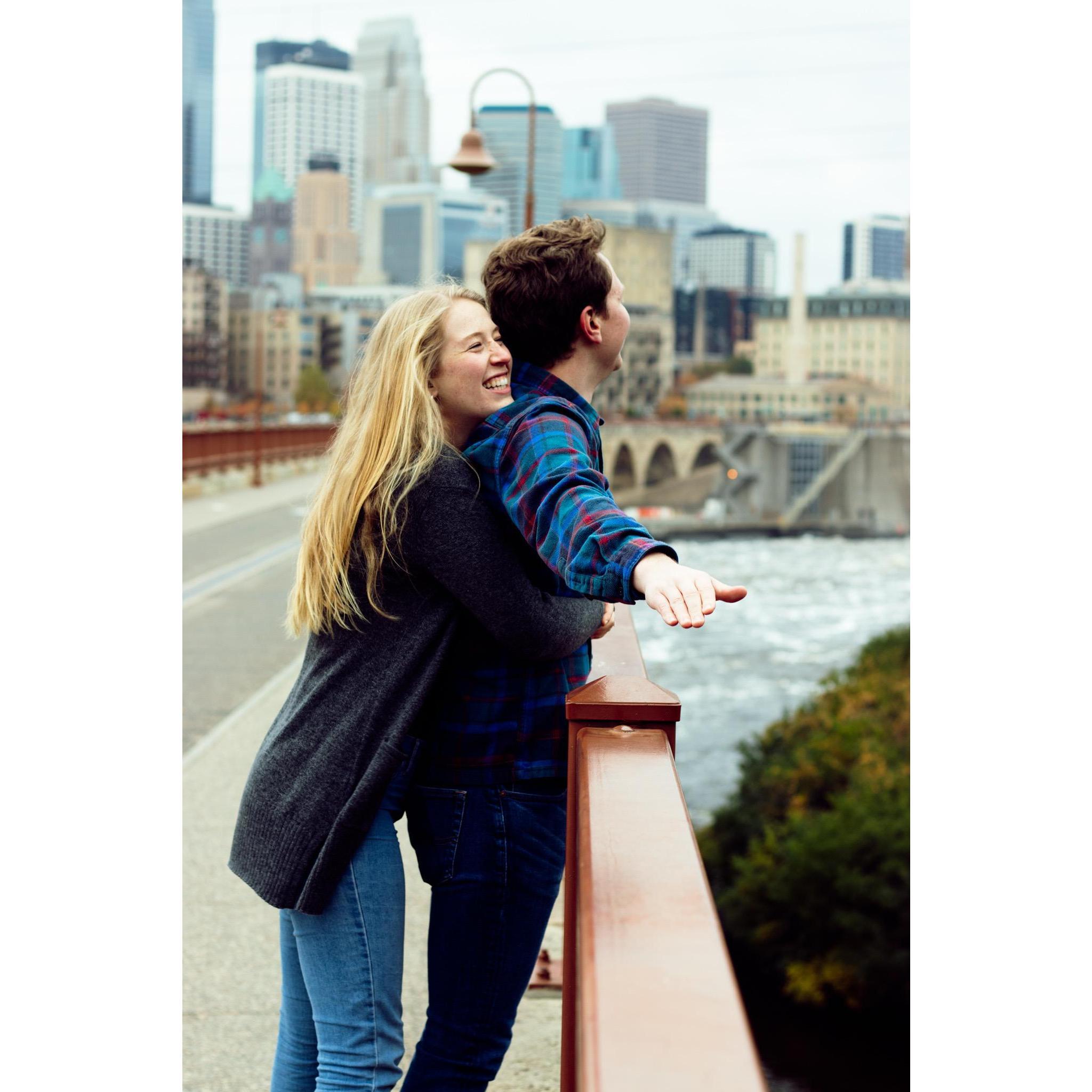 Sharing a Titantic moment on the Stone Arch Bridge in our new home of MPLS! Thanks to our friend Michelle who put up with our silly shenanigans during this photoshoot.