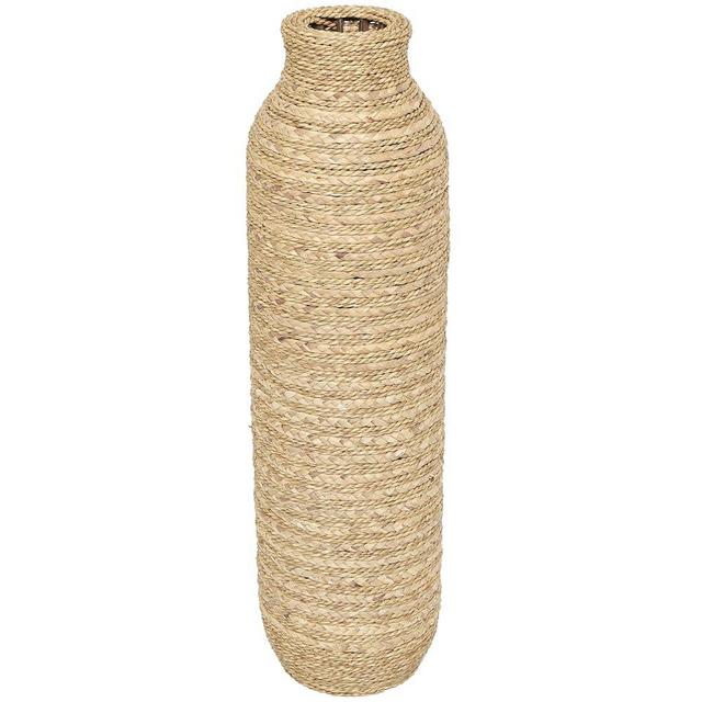 Deco 79 Seagrass Handmade Decorative Vase Slim Woven Tall Centerpiece Vase, Vase for Home Decoration 9" x 9" x 32", Brown
