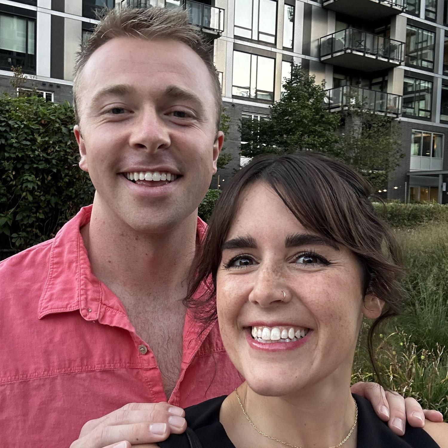 selfie outside our 2nd place together (downtown apartment!)