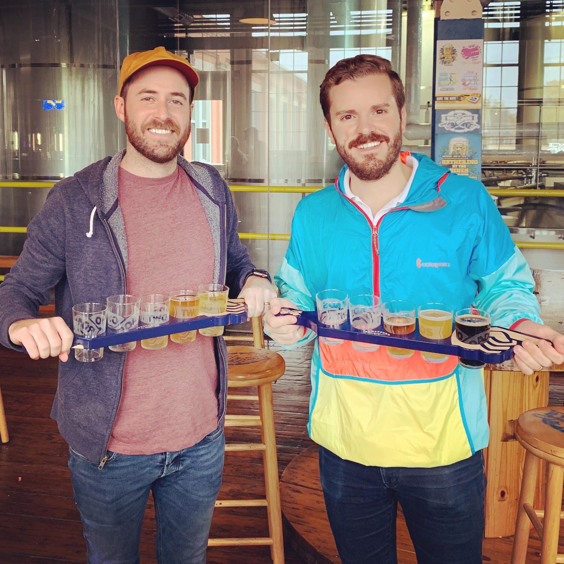 Taking flight at Two Roads Brewing Company in CT. May 2019.