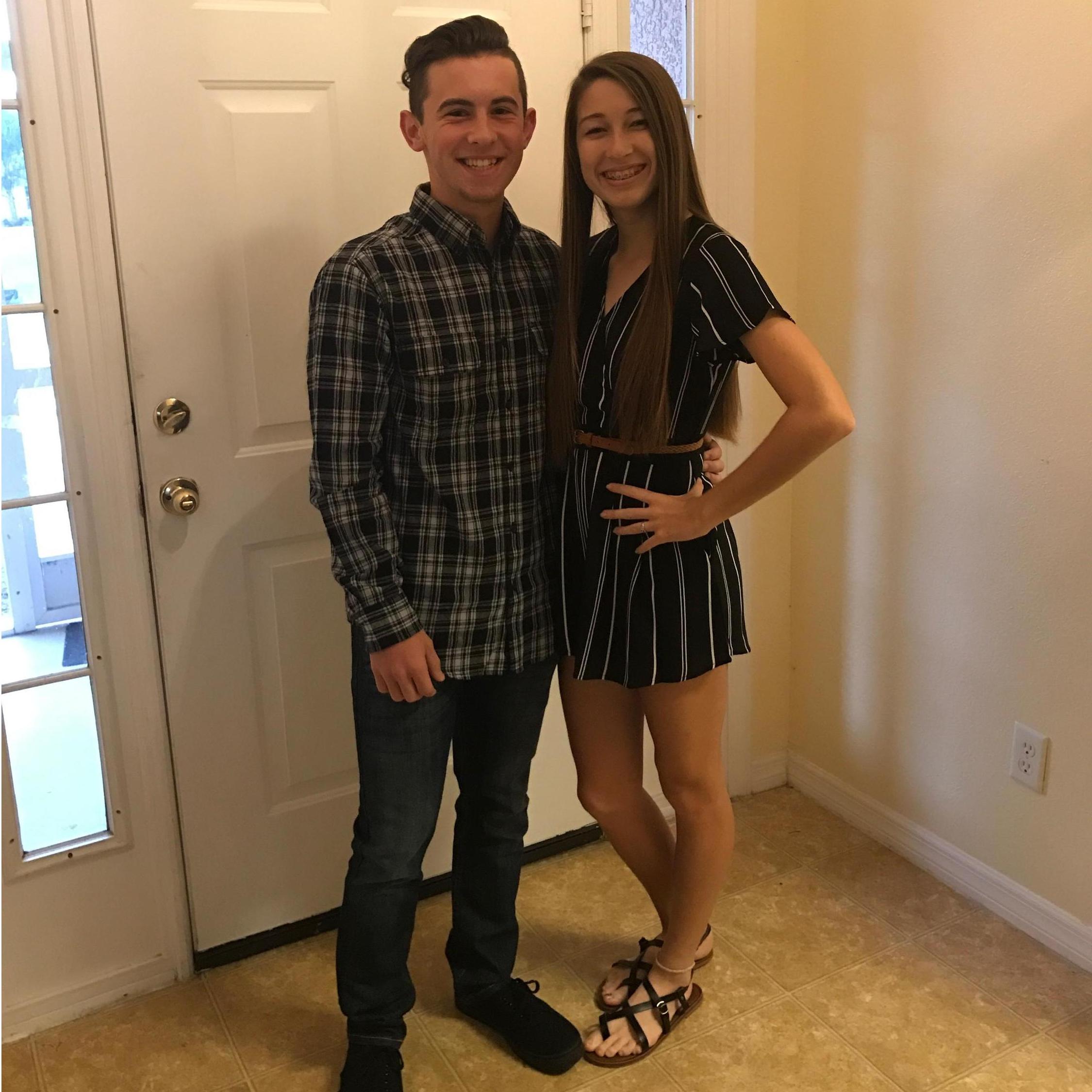 This was our first date on January 6th, 2017!
He was 16 and I was 15, we picked to go to Carrabas!