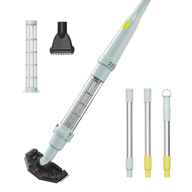 Lydsto S1 Lite Cordless Spa Hot Tub Vacuum Cleaner – 90-Min Runtime, Powerful 20W Brushless Motor, Includes 3 Aluminum Poles, Lightweight Handheld Pool Vacuum to Clean Small Debris Types, Silver